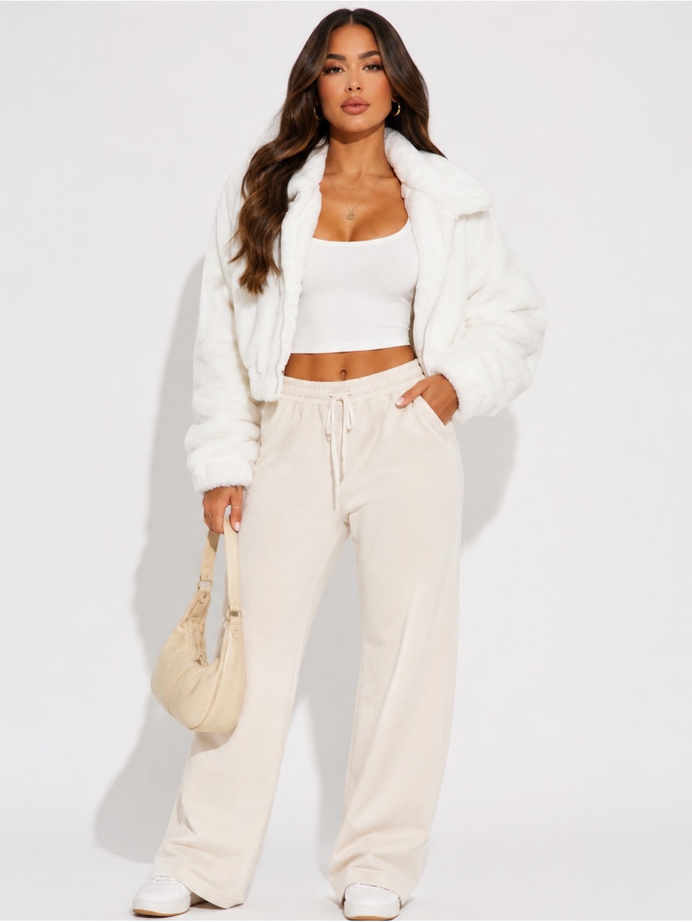 NWOT Fashion Nova White Faux Fur Jacket